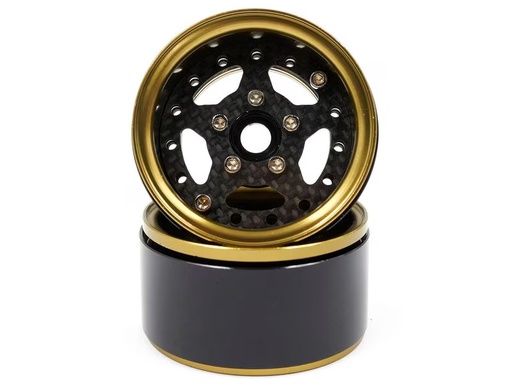 [90346675 1704403] Yeah Racing Felgen Aluminium 5-Speichen Gold Titanium 1.9 2 Stück