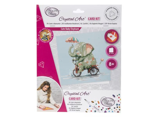[90346710 1704574] CRAFT Buddy Bastelset Crystal Art Card Elefant