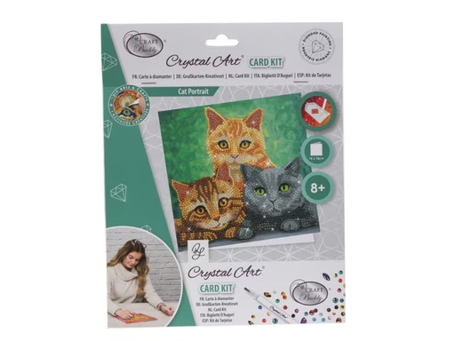 [90346719 1704572] CRAFT Buddy Bastelset Crystal Art Card Katzen