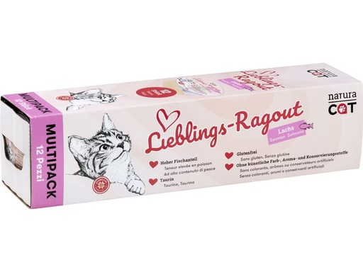 [90346903 1682300] naturaCat Nassfutter Lieblings-Ragout Lachs, 12 x 85 g