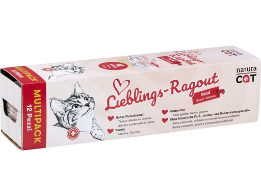 [90347064 1682299] naturaCat Nassfutter Lieblings-Ragout Rind, 12 x 85 g