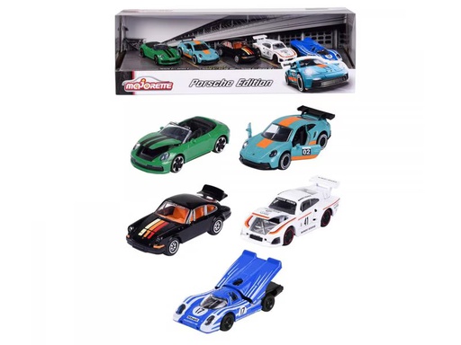 [90347338 1708173] Majorette Action Cars Porsche Motorsport 5 Pieces Giftpack