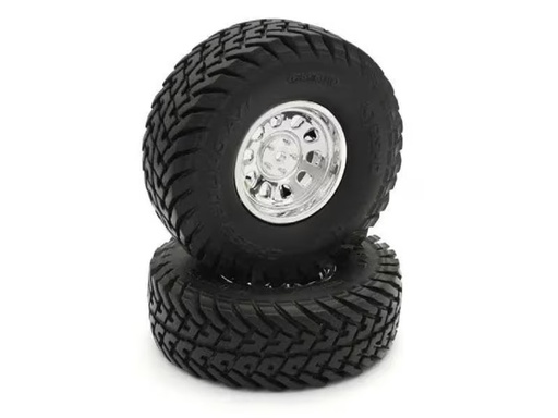 [90347379 1704532] Kyosho Kompletträder Outlaw Rampage Pro Chrom, 2 Stück, 1:10