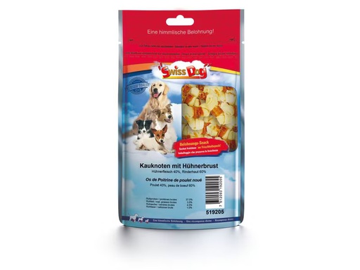 [90347613 1698043] SwissDog Kausnack Kauknoten mit Hühnerbrust 100 g