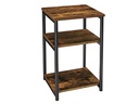 VASAGLE Beistelltisch mit 3 Ebenen 34 x 30 x 58 cm, Braun/Schwarz