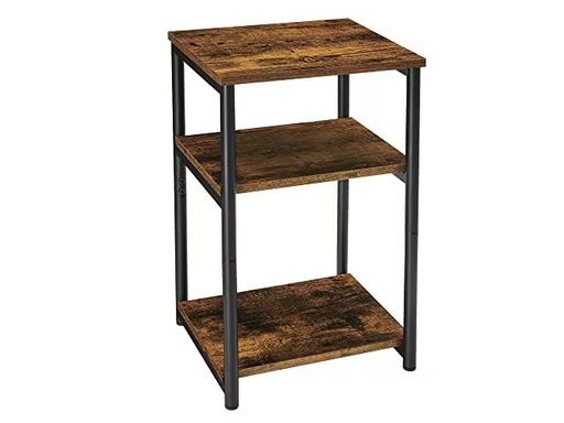 [90347638 1706257] VASAGLE Beistelltisch mit 3 Ebenen 34 x 30 x 58 cm, Braun/Schwarz