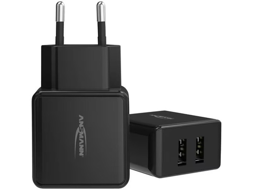 [90347733 1705850] Ansmann USB-Wandladegerät Home Charger HC212, 12W, 2x USB, Schwarz