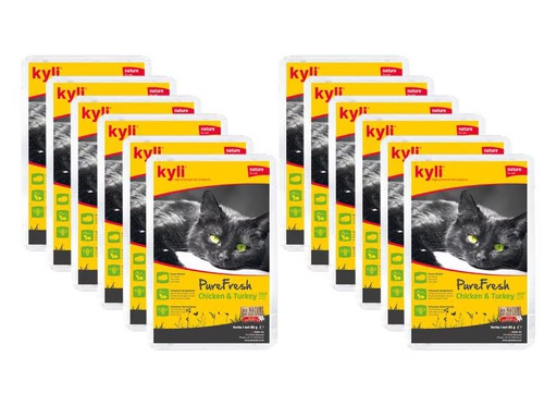 [90347794 1106954] kyli Nassfutter Pure Fresh Chicken &amp; Turkey, 12 x 85 g