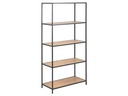 AC Design Regal Seaford 77 x 35 x 150 cm, Eiche/Schwarz matt