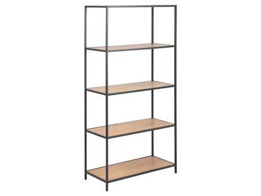 [90347929 1702468] AC Design Regal Seaford 77 x 35 x 150 cm, Eiche/Schwarz matt