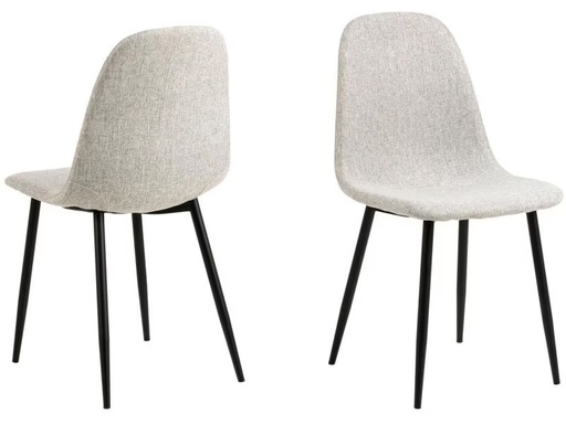 [90347972 1702453] AC Design Stuhl Celia 4 Stück, Hellgrau