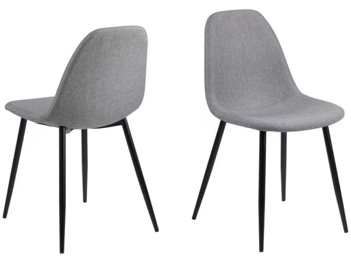 [90347975 1702438] AC Design Stuhl Wilma 4 Stück, Hellgrau/Schwarz