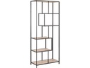 AC Design Regal Seaford 77 x 35 x 185 cm, Eiche/Schwarz