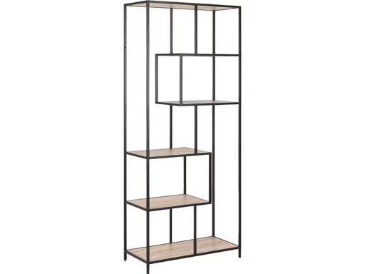 [90348047 1702427] AC Design Regal Seaford 77 x 35 x 185 cm, Eiche/Schwarz