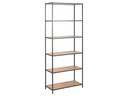 AC Design Regal Seaford 77 x 35 x 185 cm, Eiche/Schwarz matt
