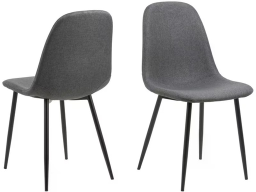 [90348052 1702455] AC Design Stuhl Celia 4 Stück, Dunkelgrau