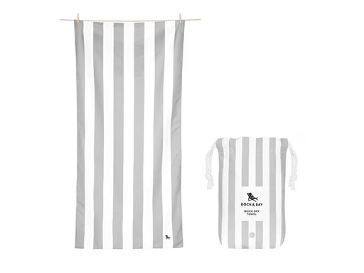[90348059 1709977] Dock &amp; Bay Strandtuch Cabana L, Hellgrau/Weiss