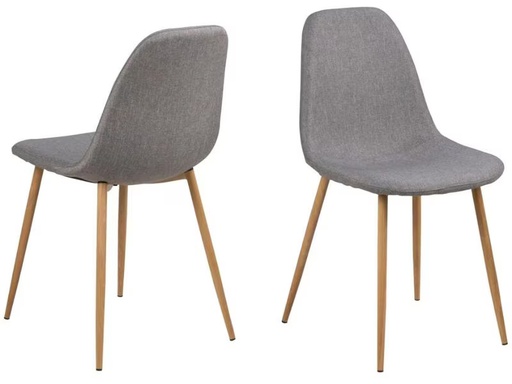 [90348079 1702439] AC Design Stuhl Wilma 4 Stück, Hellgrau/Nature