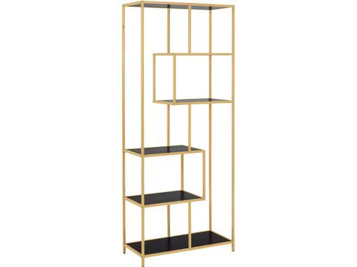 [90348084 1702429] AC Design Regal Seaford 77 x 35 x 185 cm, Gold/Schwarz
