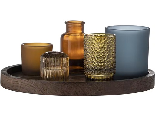 [90348118 1462826] Bloomingville Windlicht Sanga 6er Set, Glas/Holz