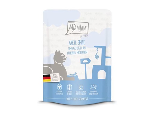 [90348261 1711212] Mjamjam Nassfutter Quetschie Ente &amp; Geflügel, 300 g