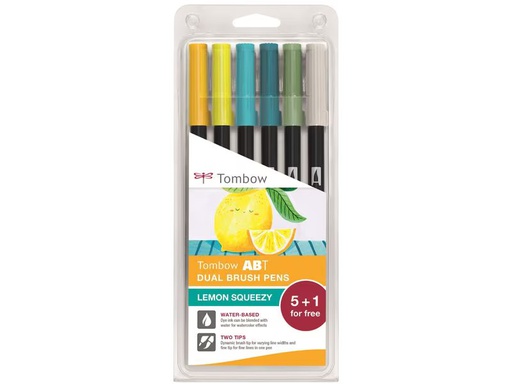 [90349200 1705530] Tombow Brushpen Lemon Squeezy 6er-Set