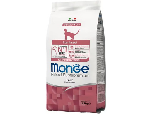 [90349402 1691146] Monge Trockenfutter Katze Monoprotein Sterilisiert Rind 1.5 kg