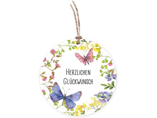[90349431 1700501] Grätz Geschenkanhänger Blumenwiese Rund, Ø 7.8 cm