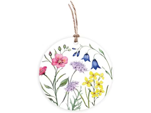 [90349432 1700502] Grätz Geschenkanhänger Wildblumen Rund, Ø 7.8 cm