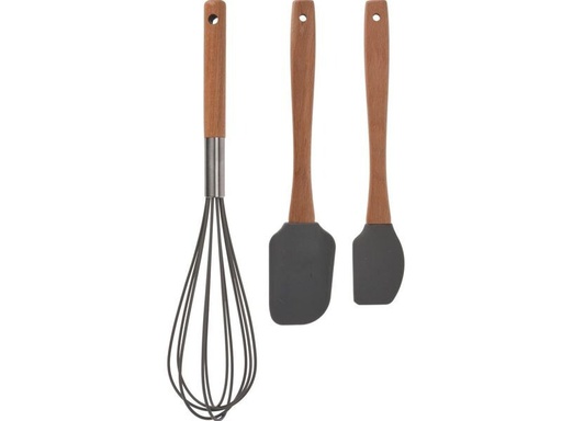 [90349551 1689719] FURBER Backutensilien-Set, 3-teilig Braun/Grau