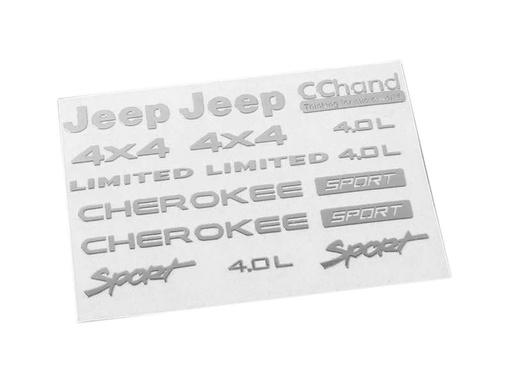 [90055123 490009] RC4WD Emblem Set, SCX10 II Cherokee, Silber