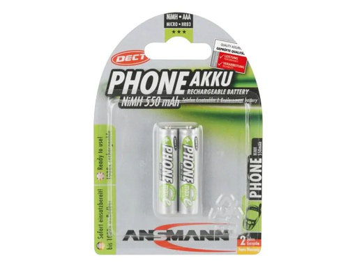 [90055145 868140] Ansmann Akku 2x AAA 550 mAh für DECT-Phones