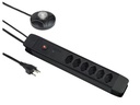 Schönenberger Steckdosenleiste 6 x T13 mit externem Taster, 3 m, Schwarz