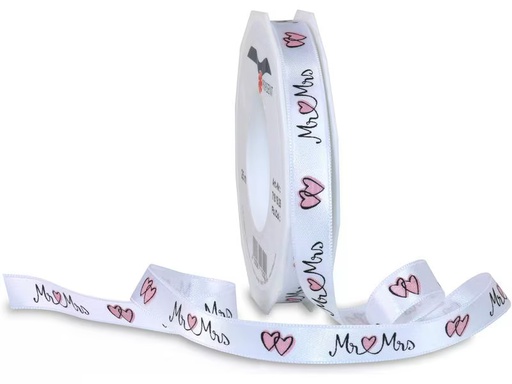 [90350320 1703371] Pattberg Satinband Hochzeit 15 mm x 20 m, Weiss