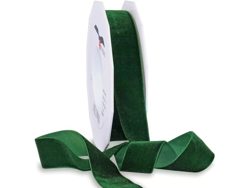 [90350333 1703376] Pattberg Geschenkband Samt 25 mm x 10 m, Dunkelgrün