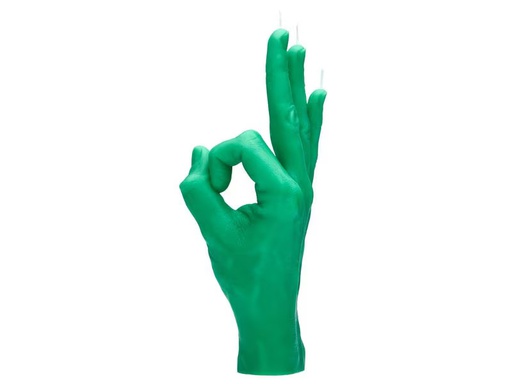 [90350714 1719516] Mandatus Kerze OK Candle Hand, Grün