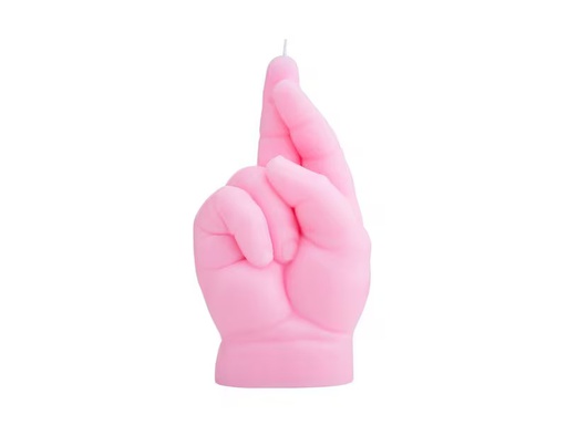 [90350721 1719533] Mandatus Kerze Baby Crossed Fingers Candle Hand, Rosa