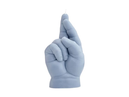 [90350771 1719531] Mandatus Kerze Baby Crossed Fingers Candle Hand, Grau