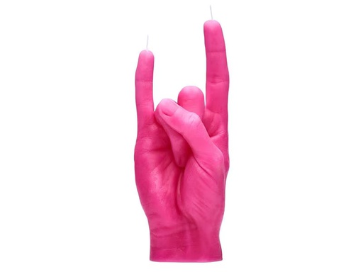 [90350787 1719527] Mandatus Kerze You Rock Candle Hand, Pink