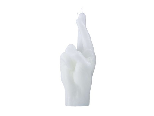 [90350792 1719501] Mandatus Kerze Crossed Fingers Candle Hand, Weiss