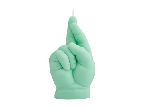 [90350824 1719532] Mandatus Kerze Baby Crossed Fingers Candle Hand, Grün