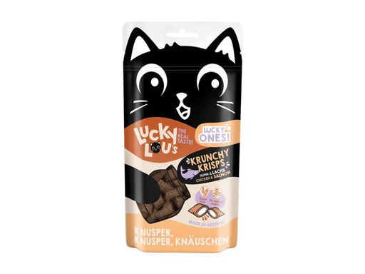 [90350833 1701133] Lucky Lou Katzen-Snack Lucky Ones Krunchy Krisps Huhn &amp; Lachs, 60g