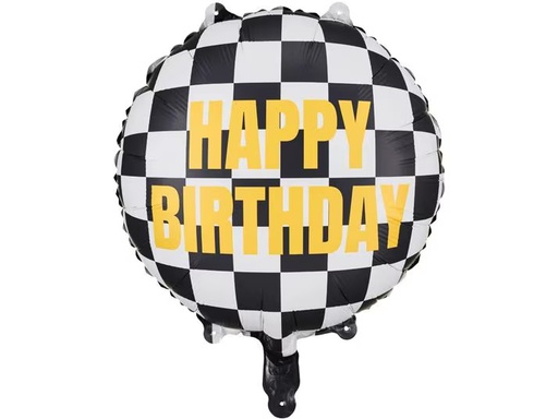 [90350878 1706040] Partydeco Folienballon Auto Schwarz/Weiss, 45 cm