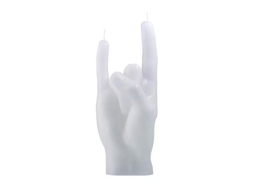 [90350907 1719530] Mandatus Kerze You Rock Candle Hand, Weiss