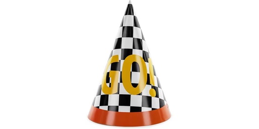 [90350918 1706060] Partydeco Partyhüte Auto 16 cm, 6 Stück