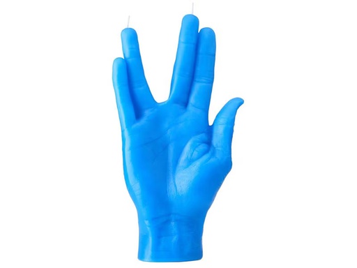 [90350940 1719513] Mandatus Kerze LLAP Candle Hand, Blau