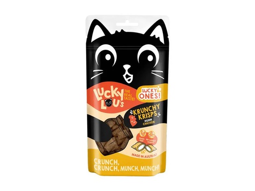 [90350941 1701132] Lucky Lou Katzen-Snack Lucky Ones Krunchy Krisps Huhn, 60g