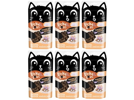 [90350958 1701171] Lucky Lou Katzen-Snack Lucky Ones Krunchy Krisps Huhn &amp; Lachs, 6 x 60g