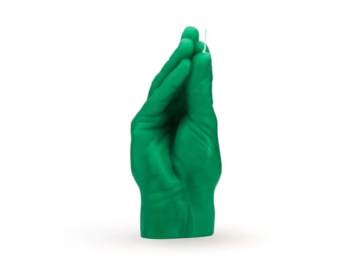 [90351028 1719547] Mandatus Kerze Italian Gesture Candle Hand, Grün