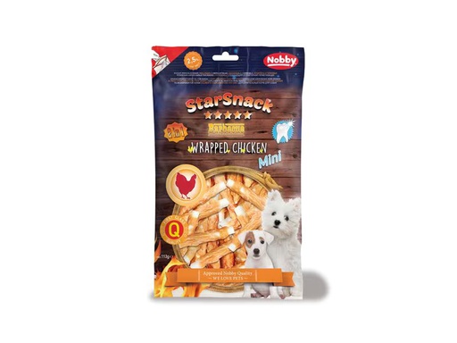 [90351057 1702395] Nobby Kausnack StarSnack Barbecue MINI Wrapped Chicken, 113 g